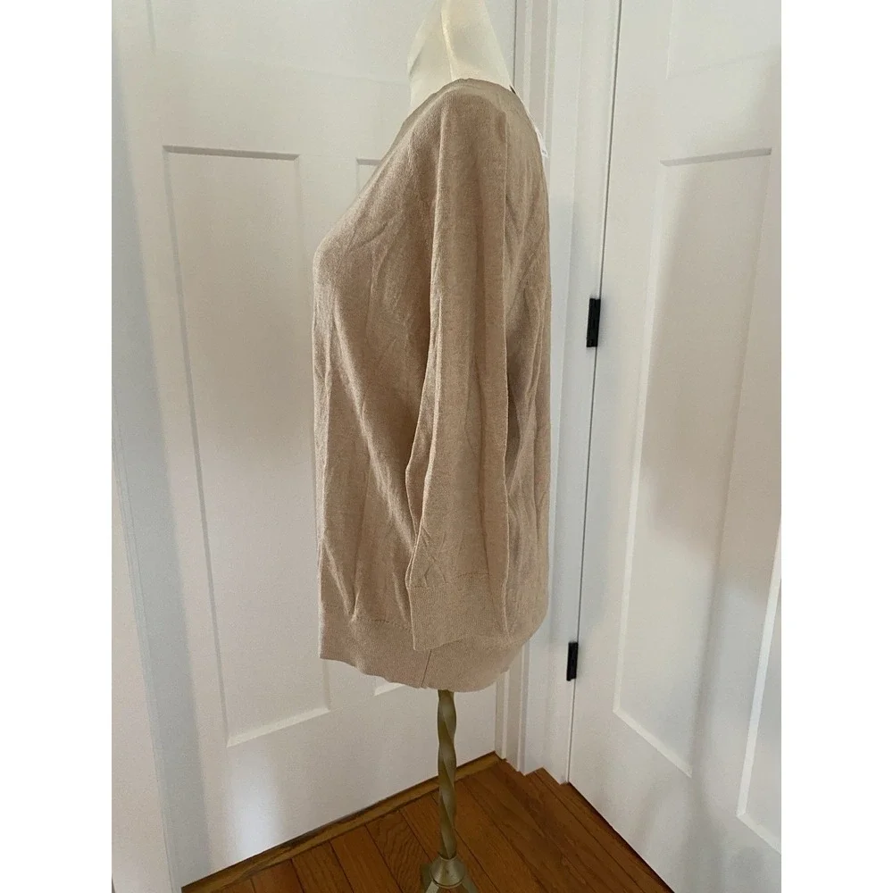 Loft NWT Cotton Blend Lightweight Sweater Tan Size Medium